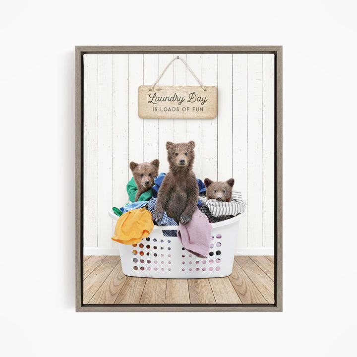 Three Bear Cubs Laundry Day is Loads of Fun - Farmhouse Floor