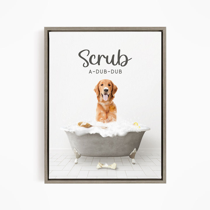 Amber Retriever Scrub A-Dub-Dub in Simple Gray Bath
