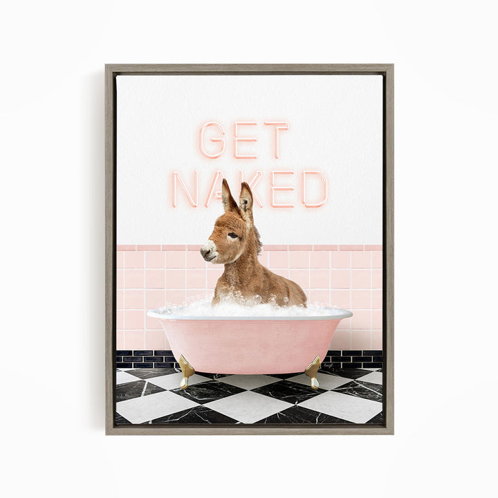 Baby Donkey in Retro Pink Bath