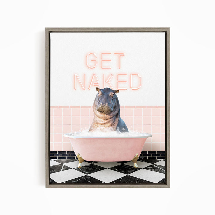 Baby Hippo in Retro Pink Bath