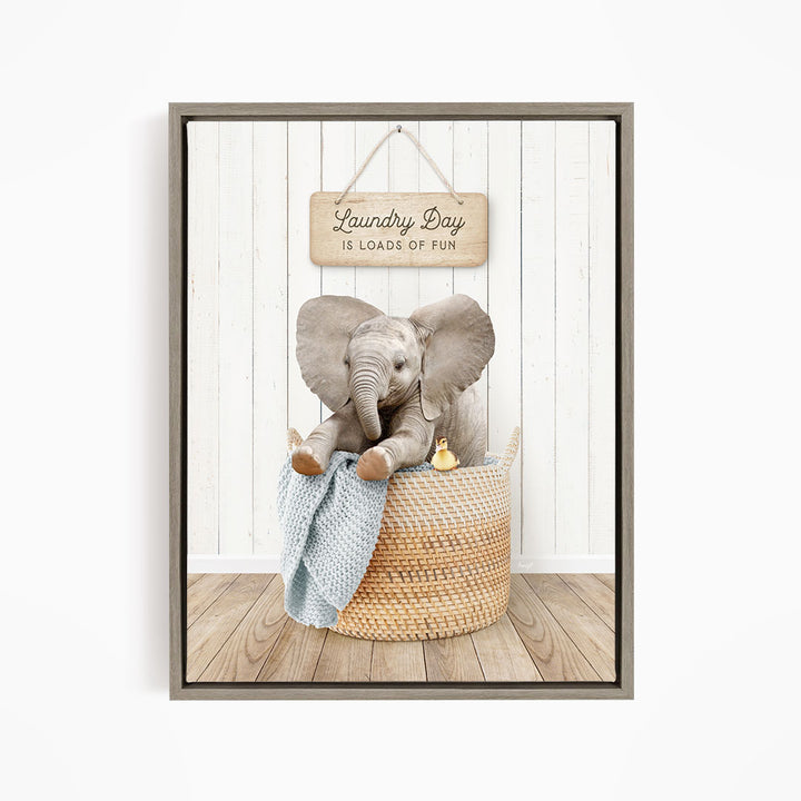 Baby Elephant Laundry Day is Loads of Fun - Farmhouse Floor