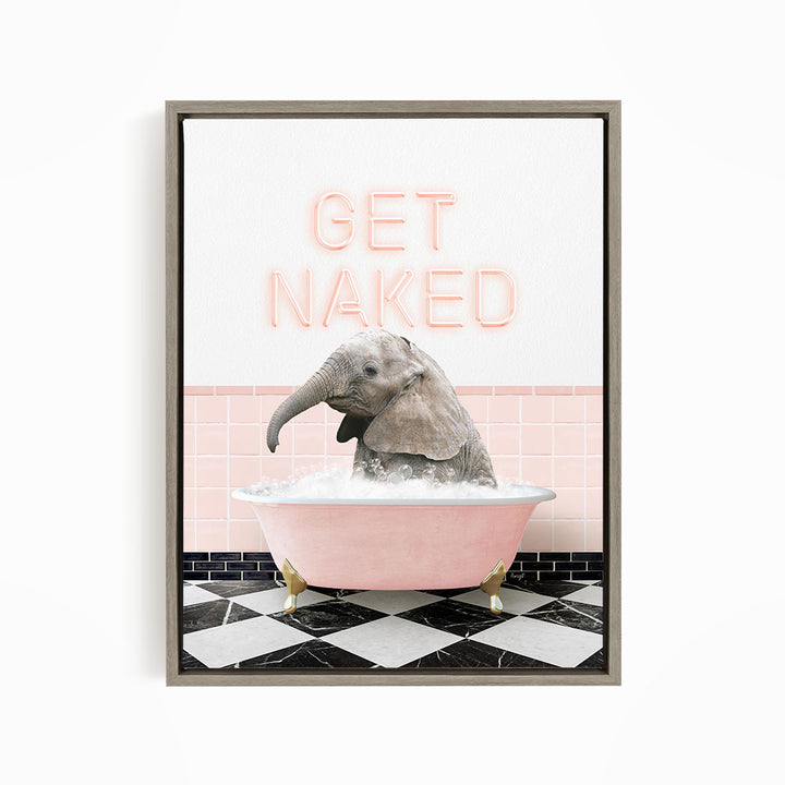 Baby Elephant No1 in Retro Pink Bath