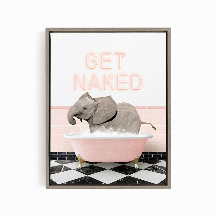 Baby Elephant No2 in Retro Pink Bath