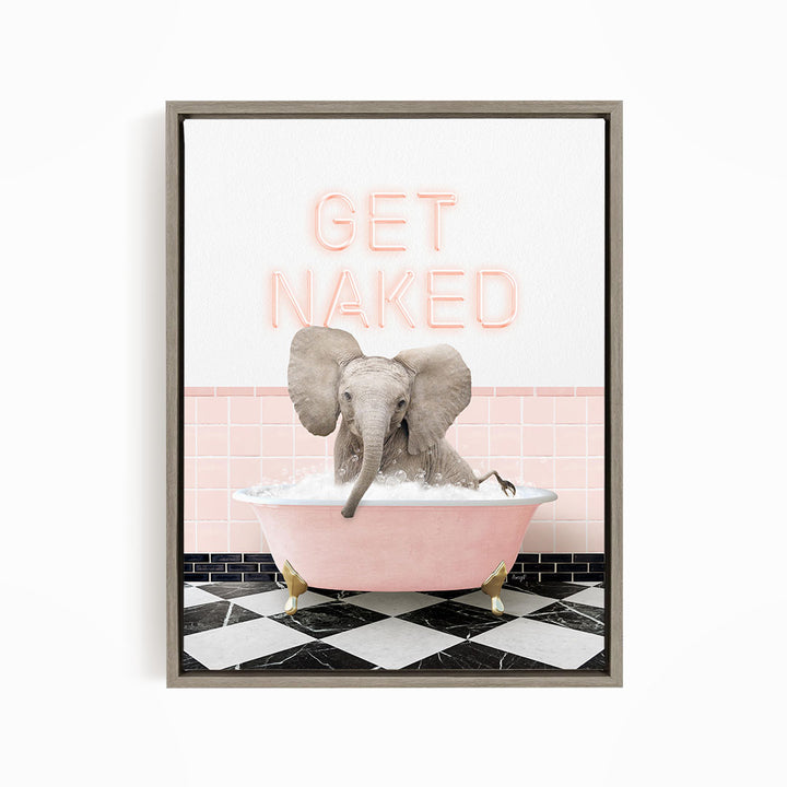 Baby Elephant No3 in Retro Pink Bath