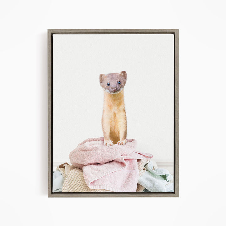 Weasel Clothes Pile - Simple White Wall