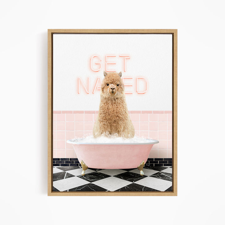 Alpaca in Retro Pink Bath