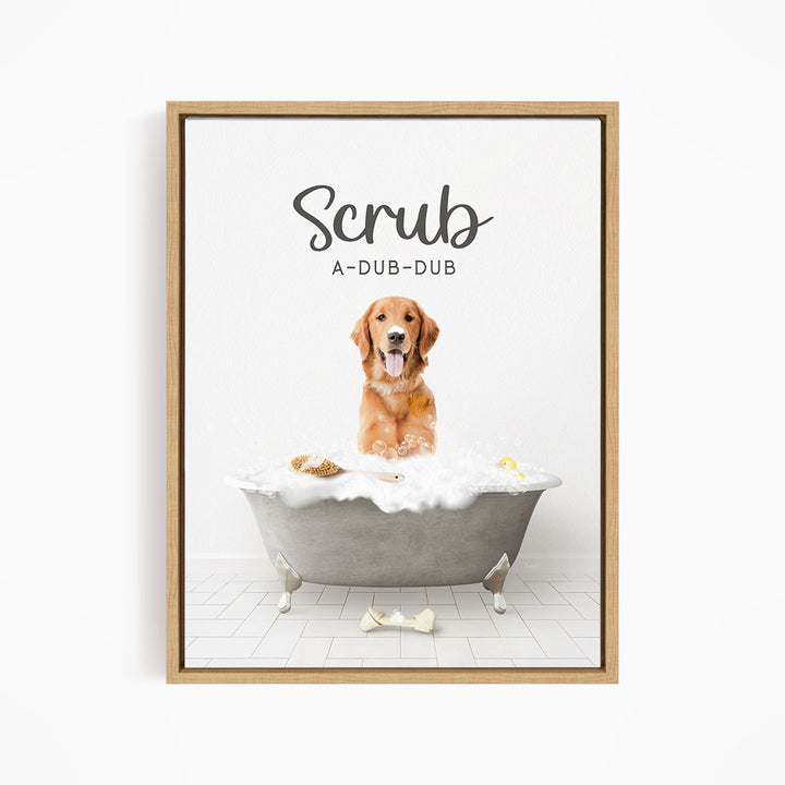 Amber Retriever Scrub A-Dub-Dub in Simple Gray Bath