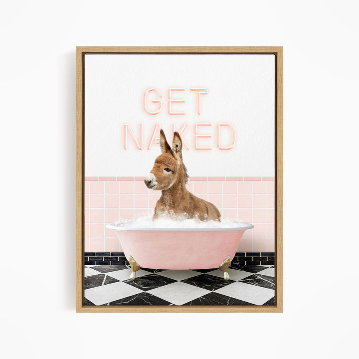 Baby Donkey in Retro Pink Bath