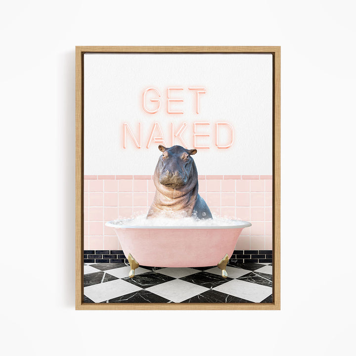 Baby Hippo in Retro Pink Bath