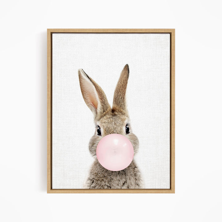 Baby Bunny Blowing Pink Bubble Gum