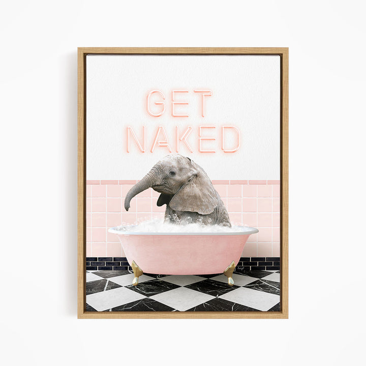 Baby Elephant No1 in Retro Pink Bath