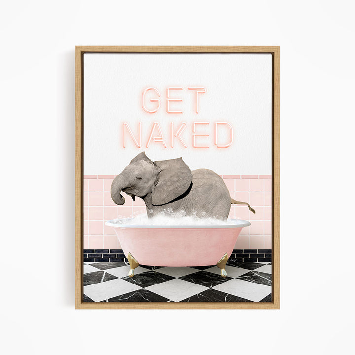 Baby Elephant No2 in Retro Pink Bath