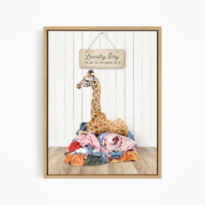 Baby Giraffe Laundry Day I'm Up to My Neck - Farmhouse Floor