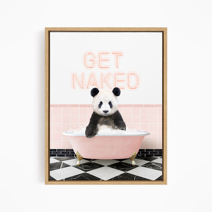 Baby Panda Wave in Retro Pink Bath