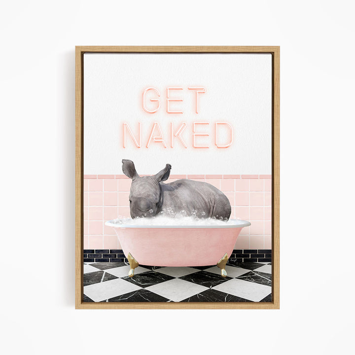Baby Rhino in Retro Pink Bath