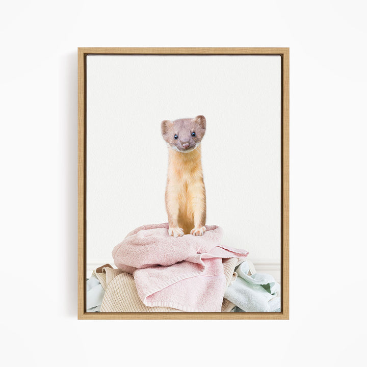 Weasel Clothes Pile - Simple White Wall