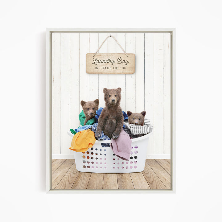 Three Bear Cubs Laundry Day is Loads of Fun - Farmhouse Floor
