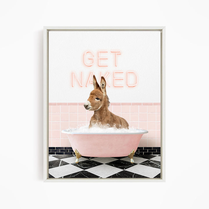 Baby Donkey in Retro Pink Bath