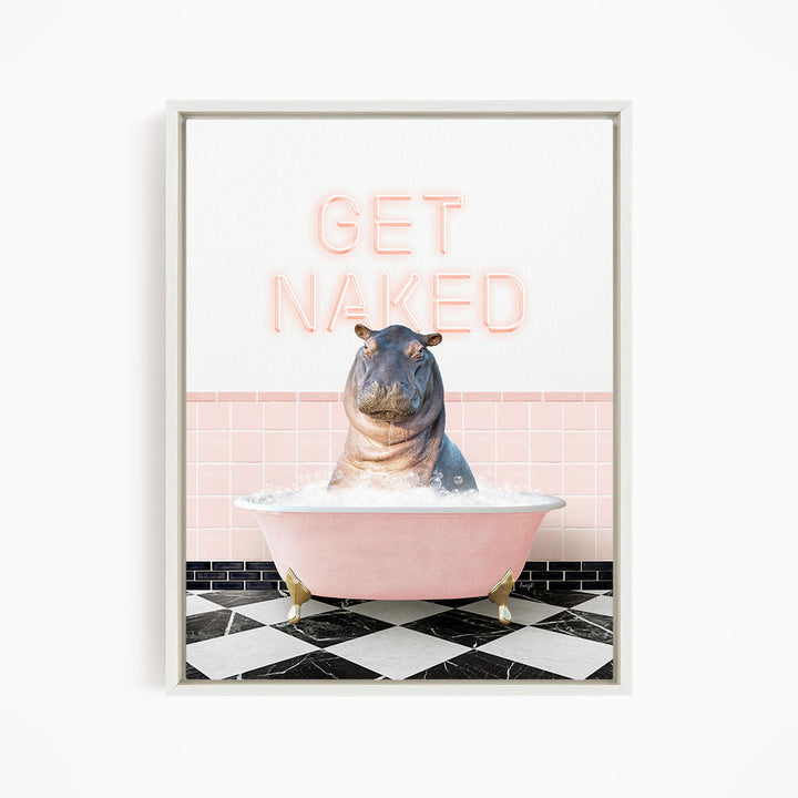 Baby Hippo in Retro Pink Bath