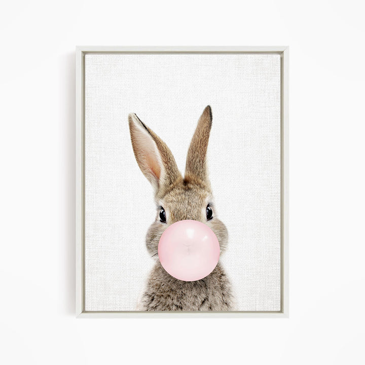Baby Bunny Blowing Pink Bubble Gum