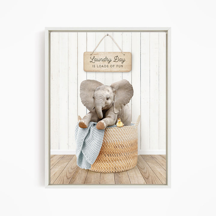 Baby Elephant Laundry Day is Loads of Fun - Farmhouse Floor