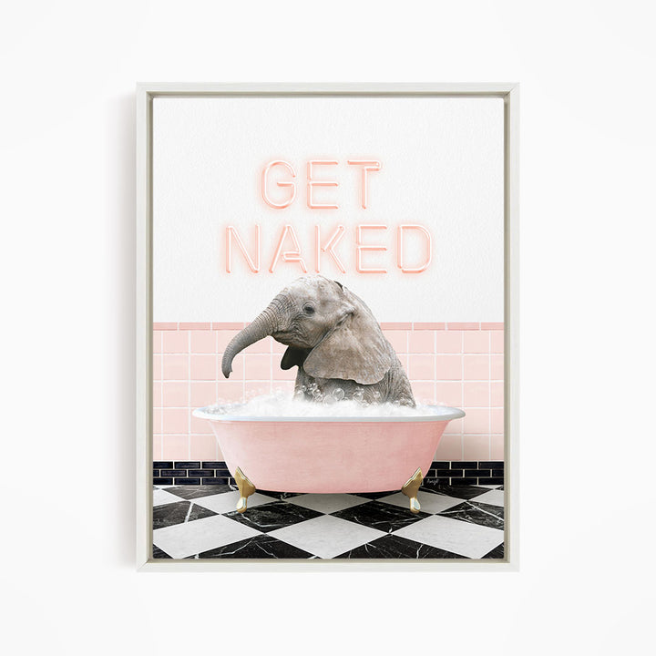 Baby Elephant No1 in Retro Pink Bath
