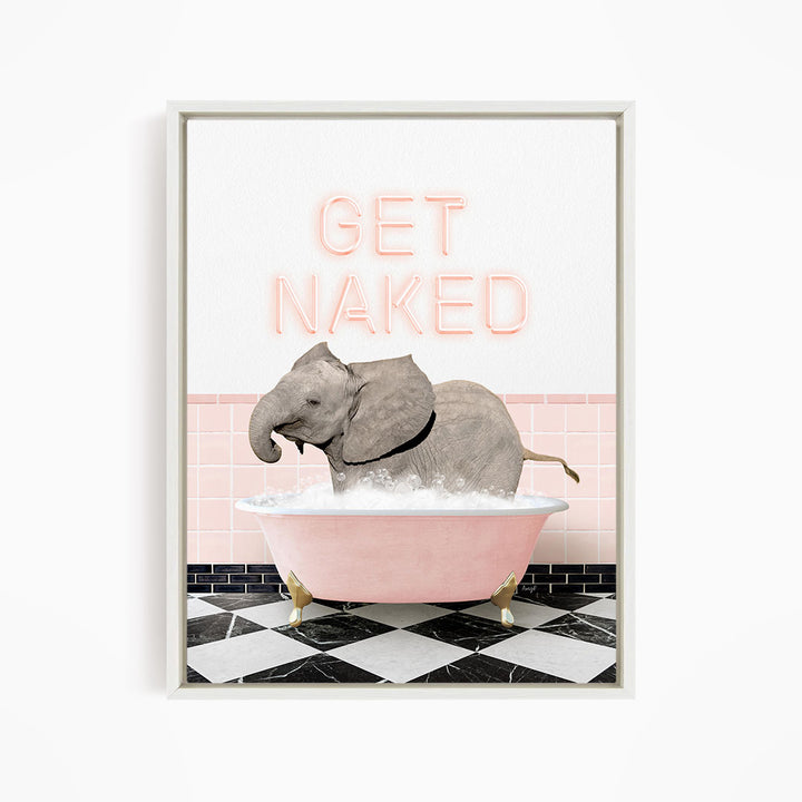 Baby Elephant No2 in Retro Pink Bath