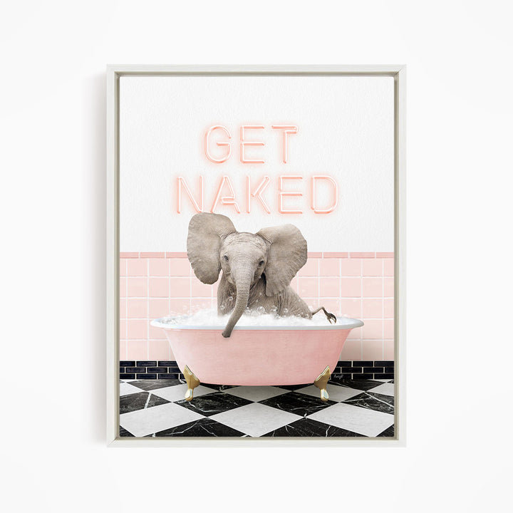 Baby Elephant No3 in Retro Pink Bath