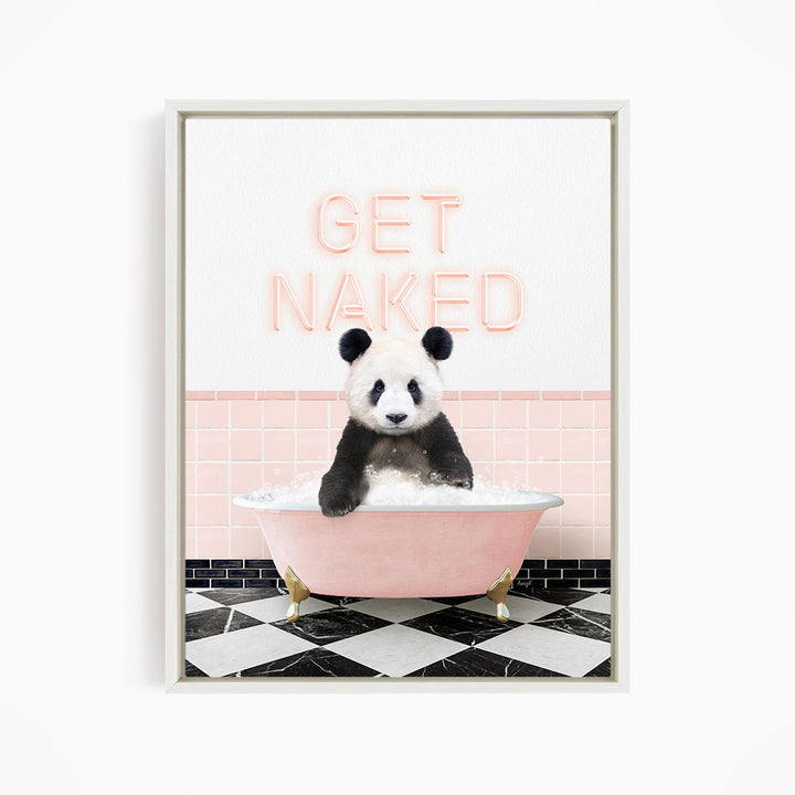 Baby Panda Wave in Retro Pink Bath
