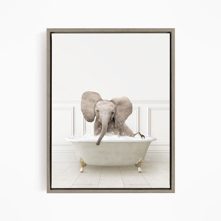 Baby Elephant No4 in Modern Neutral Bath