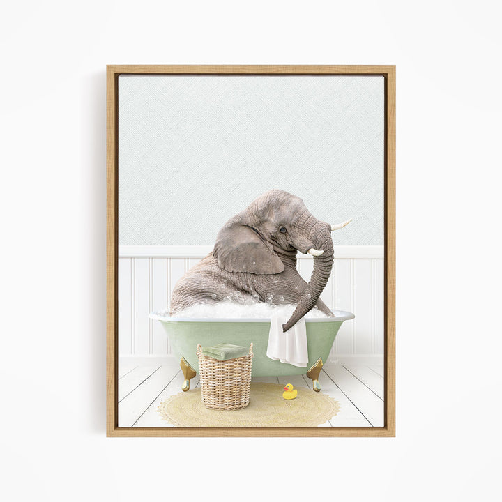 Young Elephant in Cottage Green Bath