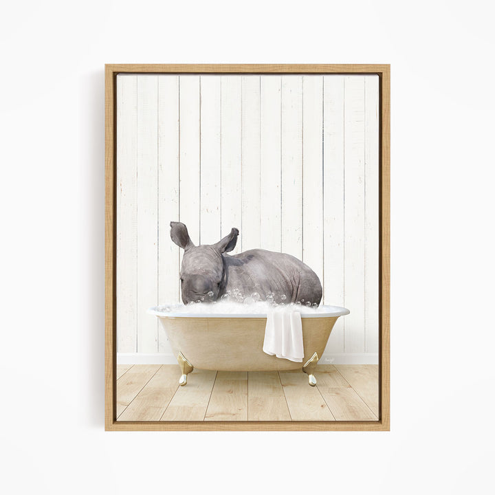 Baby Rhino in Farmhouse Bath