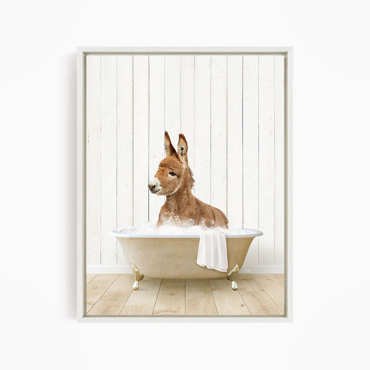 Baby Donkey in Farmhouse Bath