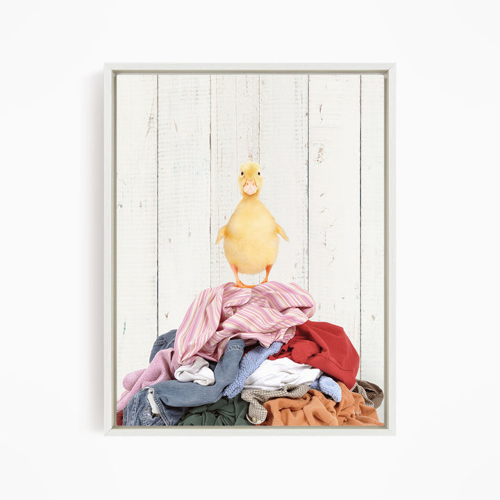 Yellow Ducky on Clothes Pile - Farmhouse Wall