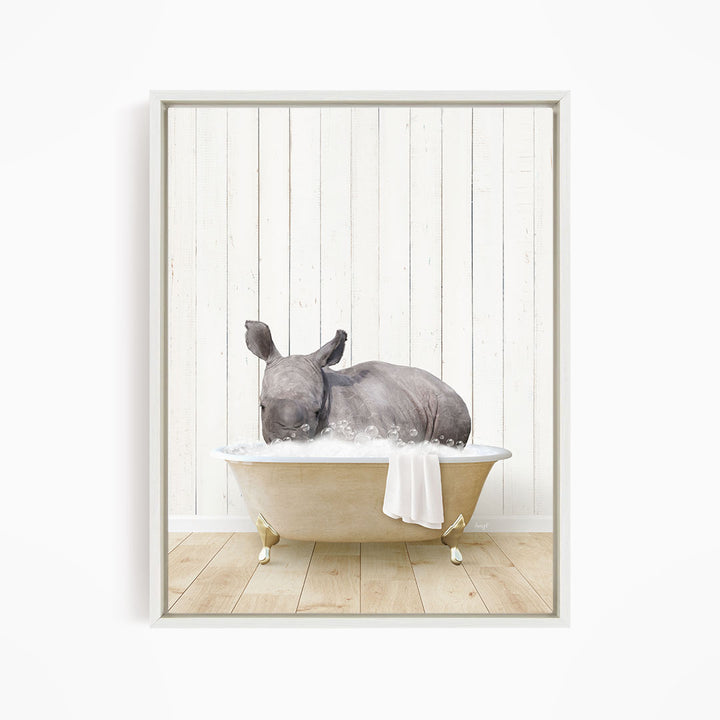 Baby Rhino in Farmhouse Bath