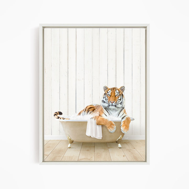 Tiger in Farmhouse Bath