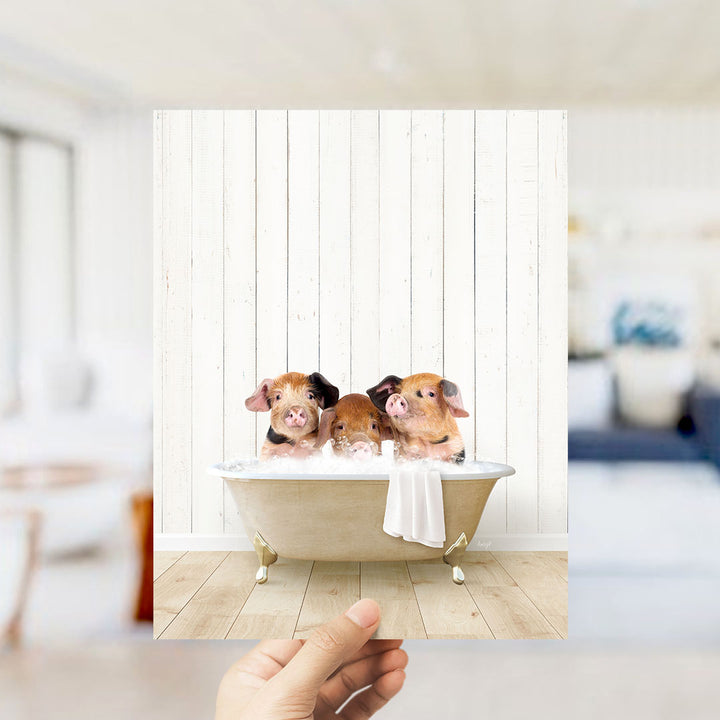 Three Little Pigs in Farmhouse Bath