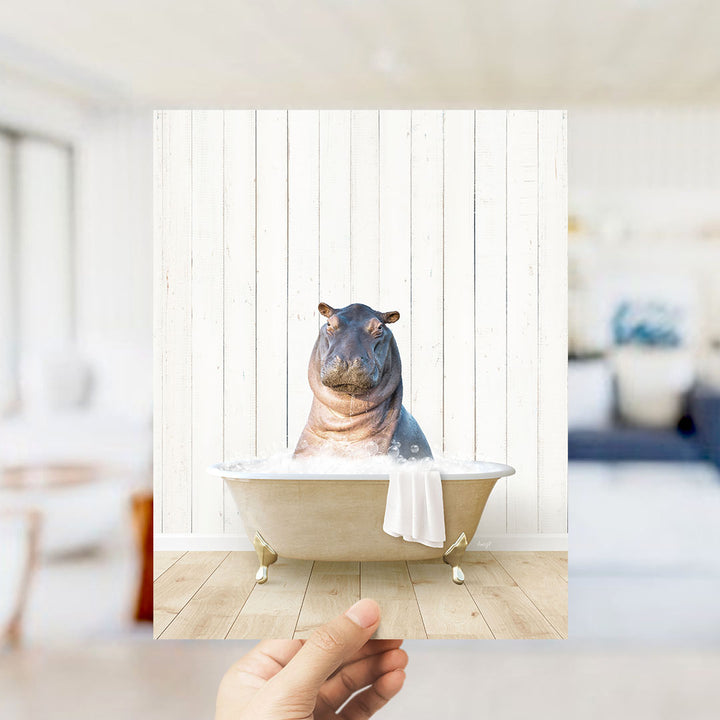 Baby Hippo in Farmhouse Bath