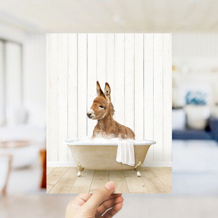 Baby Donkey in Farmhouse Bath