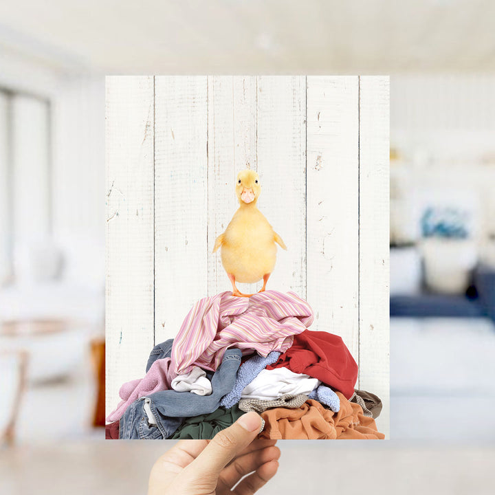Yellow Ducky on Clothes Pile - Farmhouse Wall