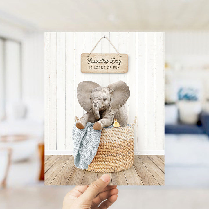 Baby Elephant Laundry Day is Loads of Fun - Farmhouse Floor