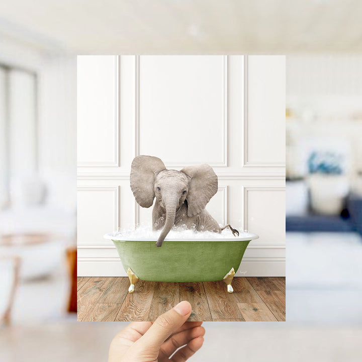 Baby Elephant No4 in Transitional Bath Style