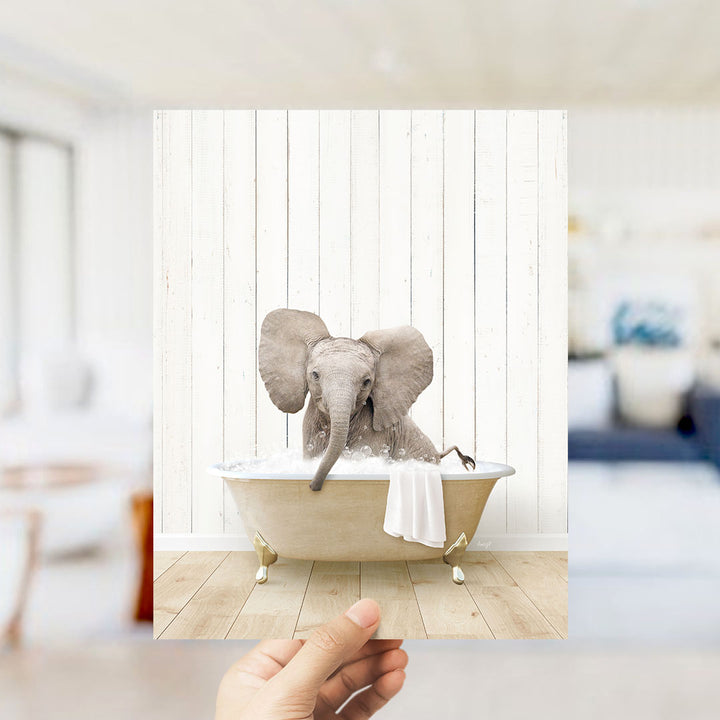 Baby Elephant No4 in Farmhouse Bath