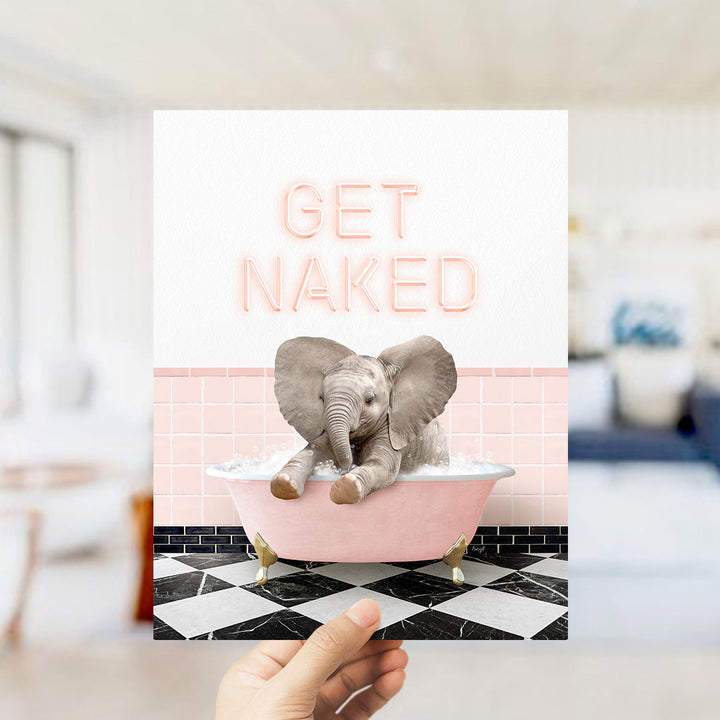 Baby Elephant No6 in Retro Pink Bath