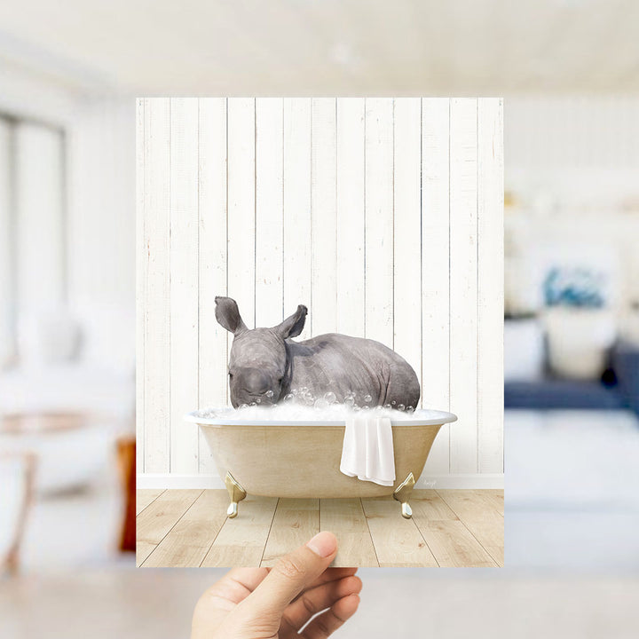 Baby Rhino in Farmhouse Bath