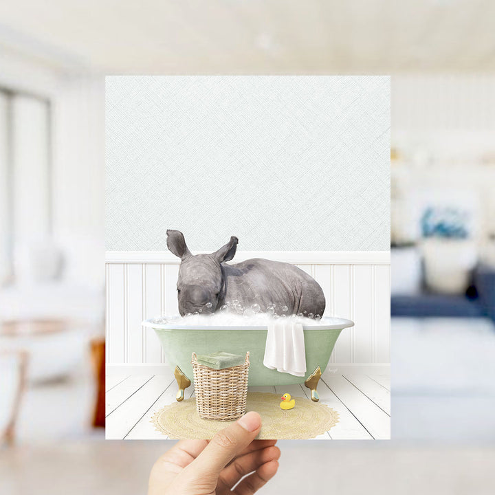 Baby Rhino in Cottage Green Bath