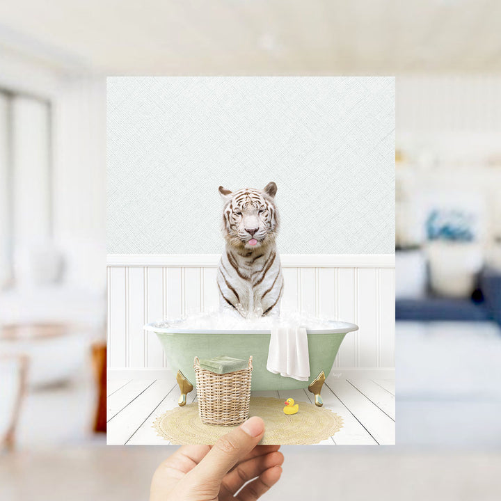 White Tiger in Cottage Green Bath