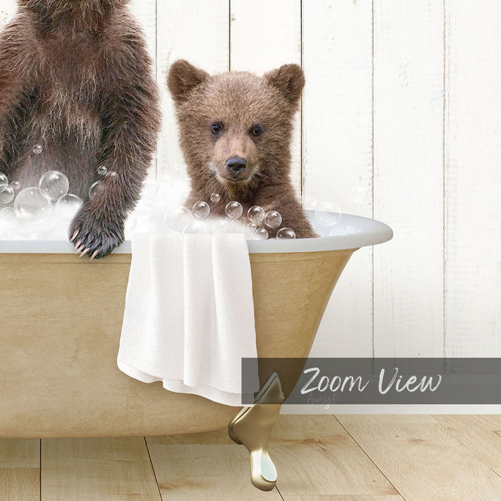 Three Bear Cubs in Farmhouse Bath