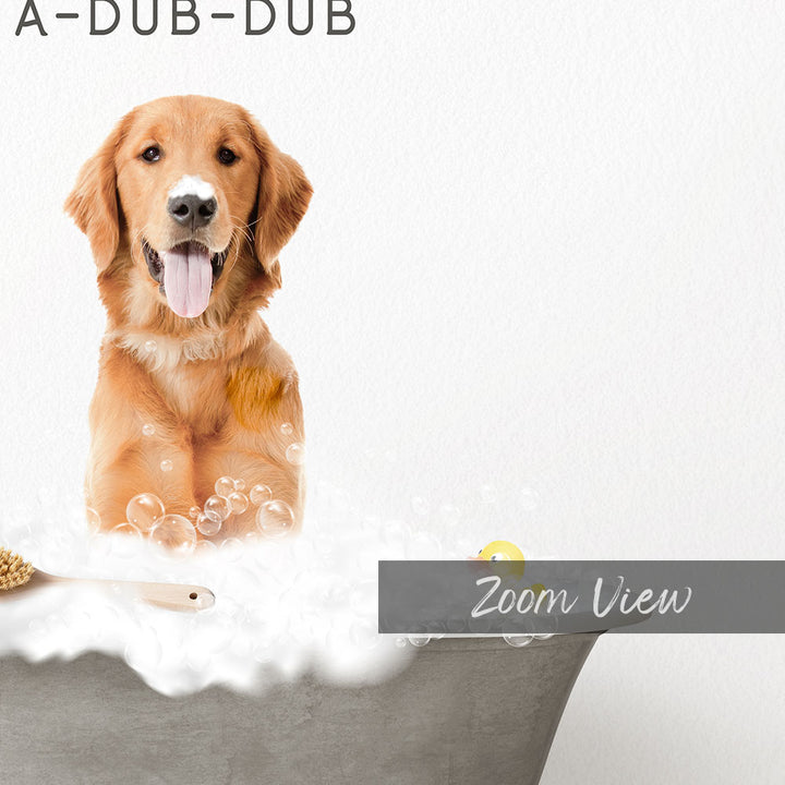 Amber Retriever Scrub A-Dub-Dub in Simple Gray Bath