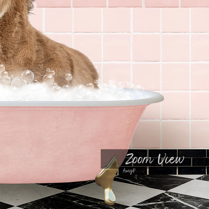 Baby Donkey in Retro Pink Bath